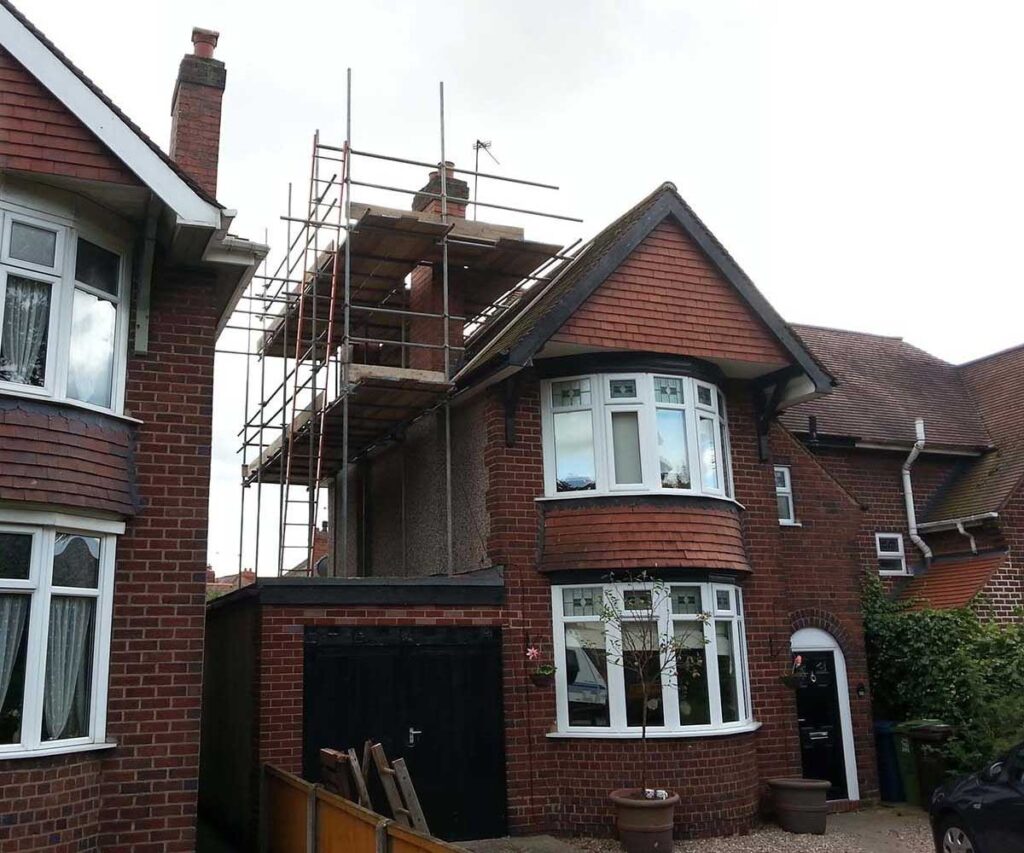cannock scaffolding hire on side of home